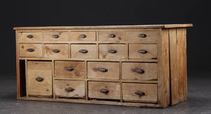 Købmandsdisk af fyrretræ