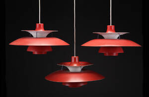 Poul Henningsen. Tre PH5 pendler 3