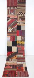 Håndsyet patchwork, Kelim, 354 x 77 cm