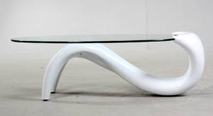 Sofabord med oval glasplade