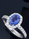 Ring set with an oval sapphire  diamonds 0.40ct  This lot has been put up for resale under the new lot no. 4770938