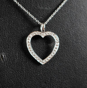 Georg Jensen. Halskæde med Heart vedhæng med brillanter - 18 kt. hvidguld 2