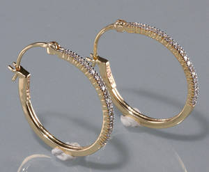 Par diamant øreringe ca. 0,24 ct. 2