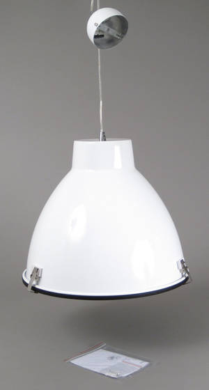 Industripendel - Hvidlakeret aluminium