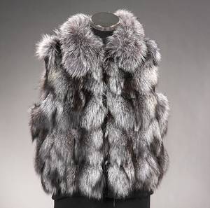 Vest af ræv - silver-fox. Str. S