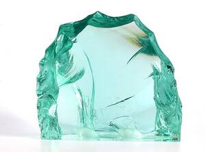 SKULPTUR, Glasblock signerad,Vicke Lindstrand Kosta.