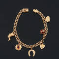 ARMBAND, berlocker, guld 18k, 11.7g