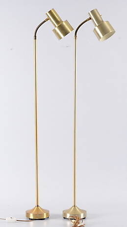 GOLVLAMPOR, 1 par, gulmetall, 1900-tal.