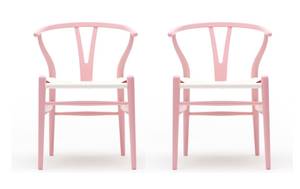 Hans J. Wegner 1914-2007. Sæt lyserøde Y-stole 2