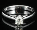 Solitaire ring in 18k set with brilliant-cut diamond 0.42 ct 