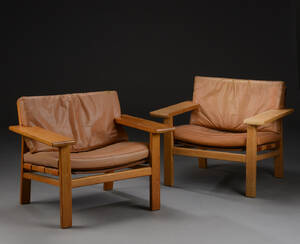 Et par lænestole af eg, 1970´erne, dansk møbeldesign 2