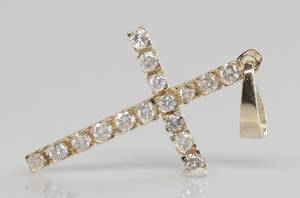 Brillantvedhæng med form som kors, ca. 0.62 ct.