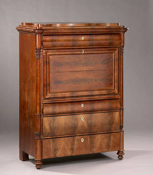 Chr. VIII sekretær af mahogni. Ca. 1850