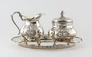 Tre delar serveringsset i silver, 1900-tal 3 