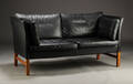 Dansk møbelproducent, 2 prs. sofa, sort skind
