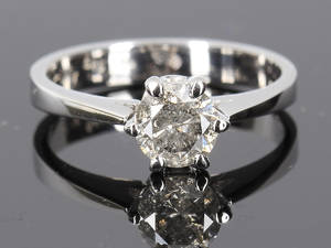 Solitaire diamantring, ca. 0.86 ct.