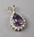 Ametyst- og diamantvedhæng