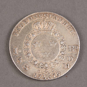 Sverige, Gustav III 1771-1792, 1 rigsdaler 1776