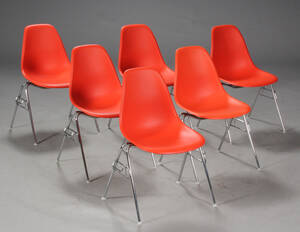 Charles Eames. Seks skalstole, model DSS 6