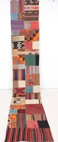 Orientmatta, flatvävd, Patchwork, 426x78 cm