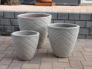 Krukkesæt, glaseret stentøj, 3 stk.  3