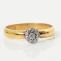 DIAMANTRING 8st diamanter, guld 23k, 4.5g