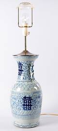 BORDSLAMPA, porslin, Kina, 181900-tal.