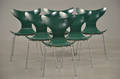 Arne Jacobsen 1902-1971 Sæt på seks stole model 3108, grøn 6