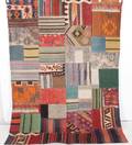 Orientmatta, flatvävd, Patchwork, 221x166 cm