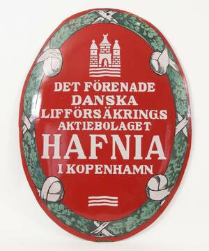 Emaljerad reklamskylt, Hafnia