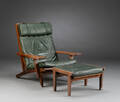 Hans J. Wegner. Lænestol med tilhørende skammel. Model. GE-375