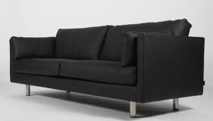 JENSEN DESIGN  Dansk designet 3 pers sofa. Sort læder
