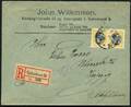AFA 104 1918. Christian X, 35 Øre, gulsort par 