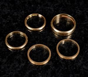 5st Ringar 18K Guld 1900-tal