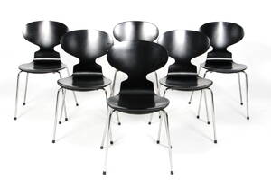 Arne Jacobsen, seks Myren spisestole 6