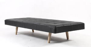 Daybed, sort læder 