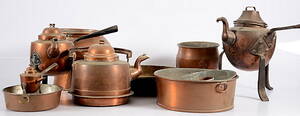 KOPPARFÖREMÅL, 10 delar, 181900-tal.