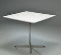 Piet HeinBruno MathssonArne Jacobsen. Kvadratisk bord, hvid laminat og metal