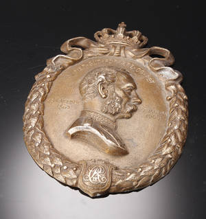 Bronceplakette med Chr.IX. 1900 - tallets første del.