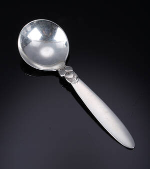 Georg Jensen. Kaktus marmeladeske af sterlingsølv, 1930-45