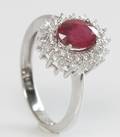Rubin- og brillant ring