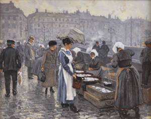 Porcelænsbillede efter Paul Fischer 1860-1934