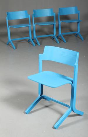Hay. RU stole i formstøbt blåmalet krydsfiner4