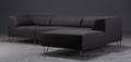 Nomad modulsofa, sort med sorte metalben