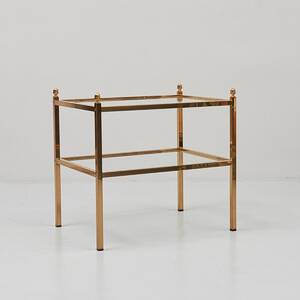 Lampbord, glas och mässing