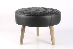 Ottomanskammel, sort læder.