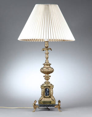 Bordlampe af bronze, 1900-tallets anden halvdel