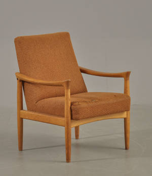 Fritz Hansen Stol af eg betrukket med uld