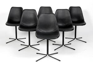 Seks spisebordstole, model Atlantic, sort læder. 6