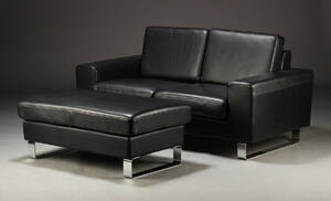 Hurup møbelfabrik. 2½-pers. sofa samt puf 2 Denne vare er sat til omsalg under nyt varenummer 4118102